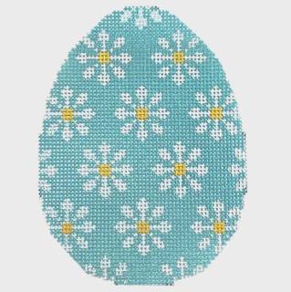 Daisy Egg Aqua by Stitch Rock Designs (thumbnail)