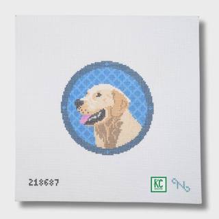 Holiday Retriever Round Needlepoint Canvas by Needlepaint (thumbnail)