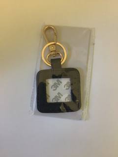 Square Leather Bag tag - black by Tilli Tomas (thumbnail)