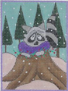 woodland santa, racoon with stitch guide & threads by Renaissance Designs (thumbnail)