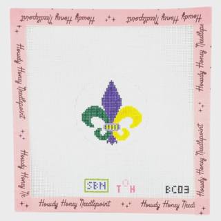 Fleur De Lis Bag Charm by Susan Battle Needlepoint (thumbnail)