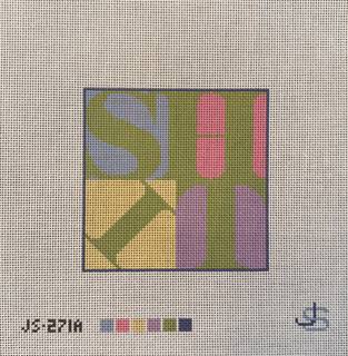 Shit Pastel coaster canvas by Jeni Sandberg Needlepoint (thumbnail)