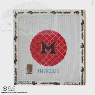 Miami University 4" Round by Hedgehog Needlepoint (thumbnail)