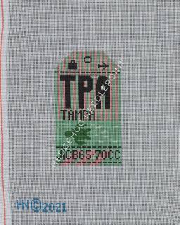 Retro Travel Tag · Tampa by Hedgehog Needlepoint (thumbnail)