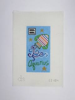 Aquarius Zodiac Eyeclass Canvas by Doolittle Stitchery (thumbnail)