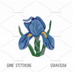 Blue Iris Flower by Gone Stitching (thumbnail)