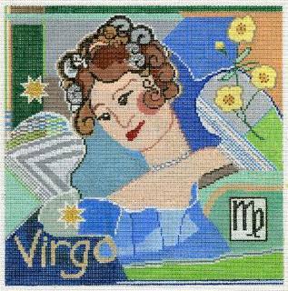 Virgo Zodiac Square Canvas by Doolittle Stitchery (thumbnail)