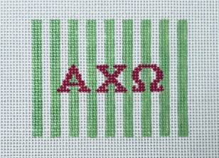 Stripe luggage tag insert-Alpha Chi Omega 1901-ACO by Kangaroo Paw Designs (thumbnail)