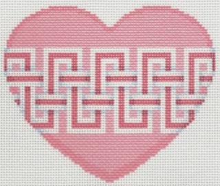 Large Heart - Key Border by Two Sisters Needlepoint (thumbnail)