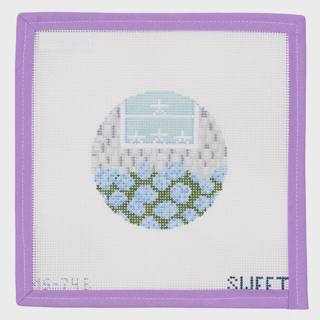 Shingles and Star Round - Blue by The Gingham Stitchery (thumbnail)