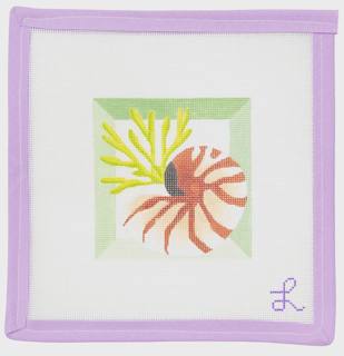 Brown Striped Shell Shadow Box Coaster by Lycette Designs (thumbnail)