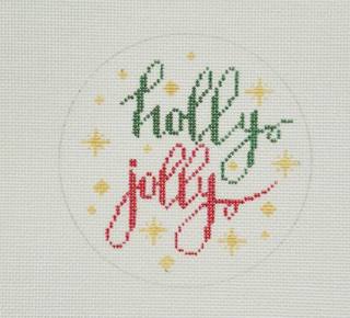 Holly Jolly Round by melissa loves needlepoint (thumbnail)
