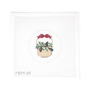 Nantucket Basket with Holly by CBK Needlepoint (thumbnail)