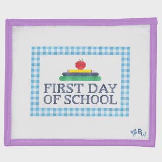 First and Last Day of School - Blue Gingham by Boxwood Needlepoint (thumbnail)