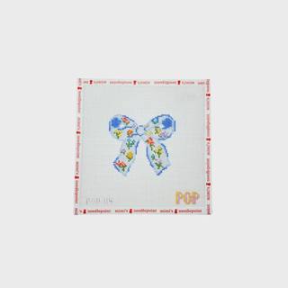 Floral Print Bow Blue by POP! Needle Arts (thumbnail)