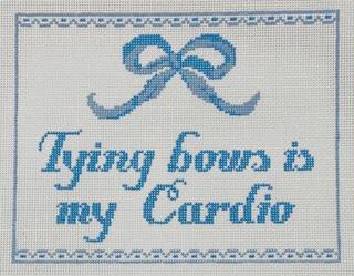 Tying Bows Blue by Anne Fisher Needlepoint (thumbnail)
