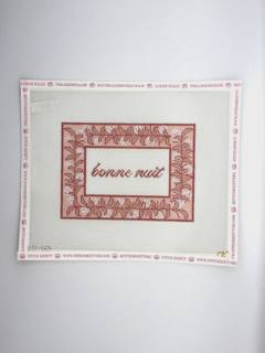Bonne Nuit Sign - Pink Canvas by The Gingham Stitchery (thumbnail)