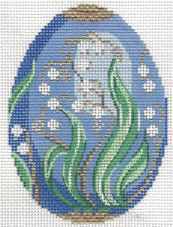 Faberge Egg - Blue with Lillies of the Valley by Lee's Needle Arts (thumbnail)