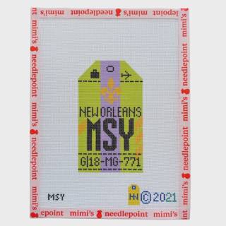New Orleans Retro Travel Tag by Hedgehog Needlepoint (thumbnail)