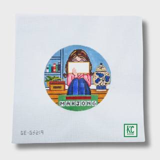Mahj Stitching Girl Canvas by Alice Peterson (thumbnail)