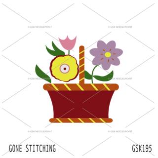 Beginner Kit: Flowers in basket by Gone Stitching (thumbnail)