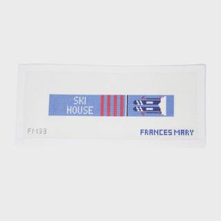 Ski House Key Fob by Frances Mary Needlepoint (thumbnail)