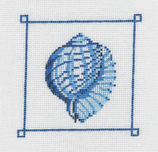 Shell ~ Tiger Chambered Nautilus Shell handpainted Needlepoint Ornament Kelly Clark by Kelly Clark Needlepoint (Colonial Needle) (thumbnail)