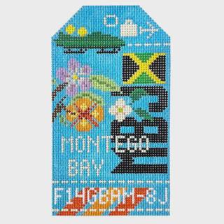 Montego Bay MBJ Retro Travel Tag by Hedgehog Needlepoint (thumbnail)