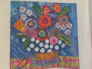 Bright Flowers in Polka Dot Vase by Kate Dickerson Needlepoint Collections (thumbnail)