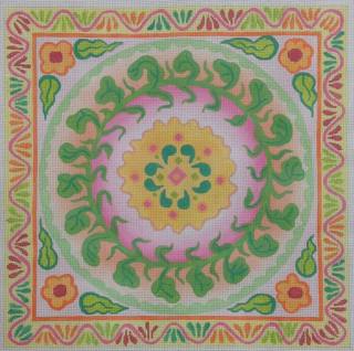 mexican embroidery circle in square by Kate Dickerson Needlepoint Collections (thumbnail)