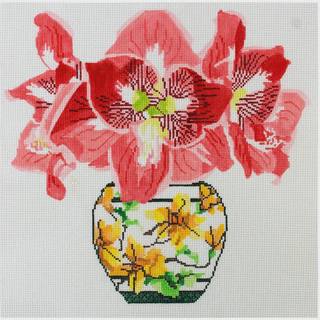 Amaryllis in Japanese Vase by Jean Smith Designs (thumbnail)