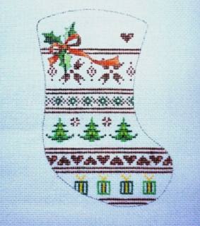 Fir Trees/Snowflakes/Hearts Mini Stocking by MM Designs (thumbnail)