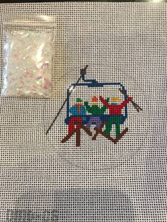 Snow Globes- Skiers on Chair Lift by Kate Dickerson Needlepoint Collections (thumbnail)