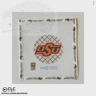 OSU Oklahoma State University 4" Round by Hedgehog Needlepoint (thumbnail)