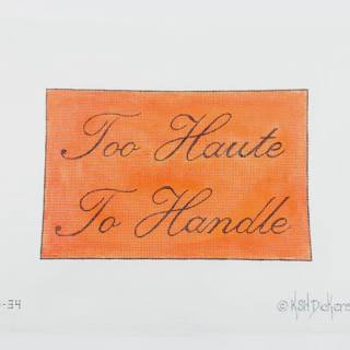 "Too Haute to Handle" Brown on Orange by Kate Dickerson Needlepoint Collections (thumbnail)