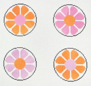 mod floral coasters, assorted colors by Mopsey Designs (thumbnail)