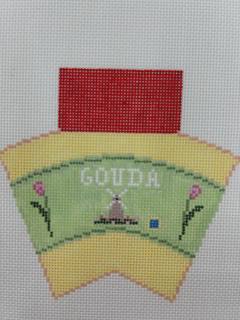 3D Wedge of Gouda Cheese by Stitch Style Needlepoint (thumbnail)