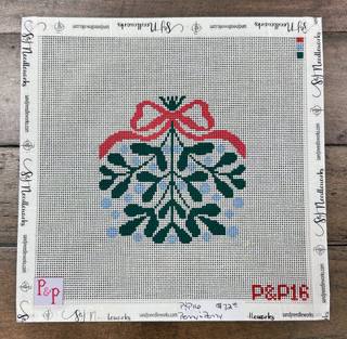 Red Bow Mistletoe Coaster by Penny and Penny (thumbnail)