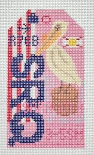 Sarasota Vintage Luggage Tag by Hedgehog Needlepoint (thumbnail)
