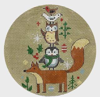 Fox and Stacked Animal Ornament by Alice Peterson (thumbnail)