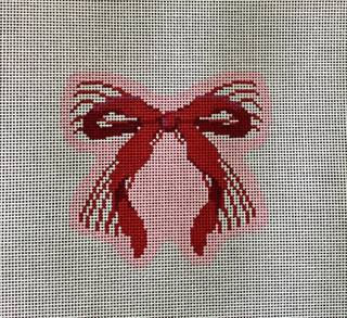 Pink and Red Double Bow by Stitch Style Needlepoint (thumbnail)