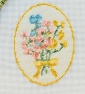 Spring Floral Cameo by La Fete Needlepoint (thumbnail)