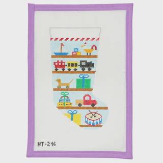 Blue Toy Shelves Mini Stocking by Pewter & Pine (now Hello Tess Designs) (thumbnail)