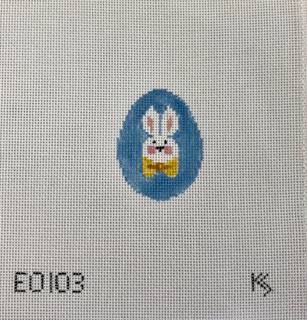 Kathy Schenkel 2" Blue Bunny Face Egg by Kathy Schenkel (thumbnail)