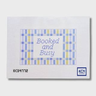 Booked and Busy Pillow Needlepoint Canvas by KCN Designers (thumbnail)