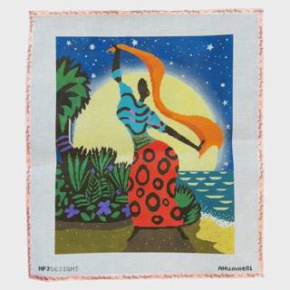 Lady in the Moonlight Canvas by Blue Waters Needlepoint (thumbnail)