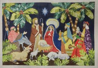nativity with palm trees by Kirk and Bradley (thumbnail)
