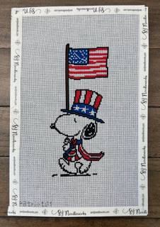 Snoopy w/ Flag by Officially Needlepoint (thumbnail)