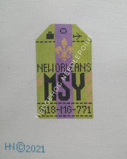 Retro Travel Tag · New Orleans by Hedgehog Needlepoint (thumbnail)