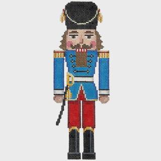 Nutcracker Blue Guard with Sword by Susan Roberts Needlepoint (thumbnail)